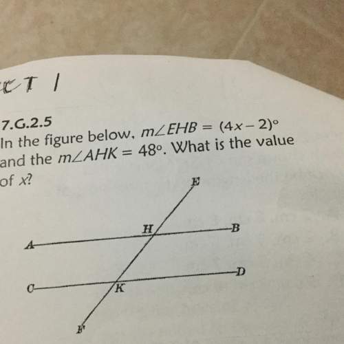 In the figure below, mehb = (4x-2) and m ahk = 48. what is the value of x?