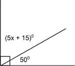 Based on the figure below, what is the value of x? a right angle is shown divided in two parts. the