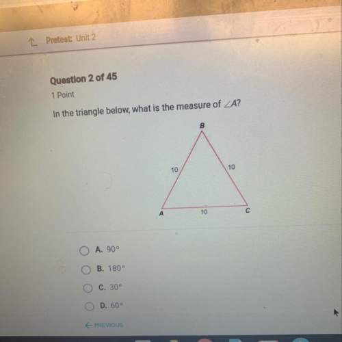 In the triangle below what is the measure of