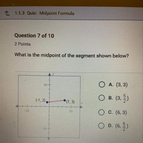 What is the midpoint of the segment show below