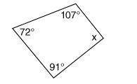 What is the measure of the missing angle?  picture below \/