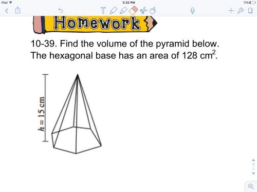 Need !  find the volume of the pyramid below . the hexagonal base has an area of 128 cm squar