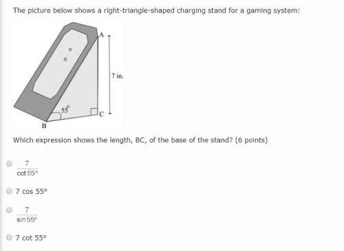 Geometry 30  the picture below shows a right-triangle-shaped charging stand for a