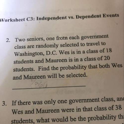 Two seniors, one from each government class are randomly selected to travel to washington, d.c. wes