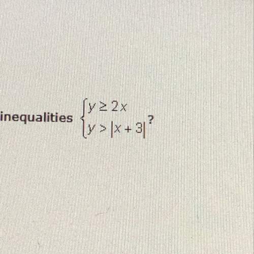Which ordered pair is a solution to the system of inequalities ?  a. (1,5)  b. (3,0)