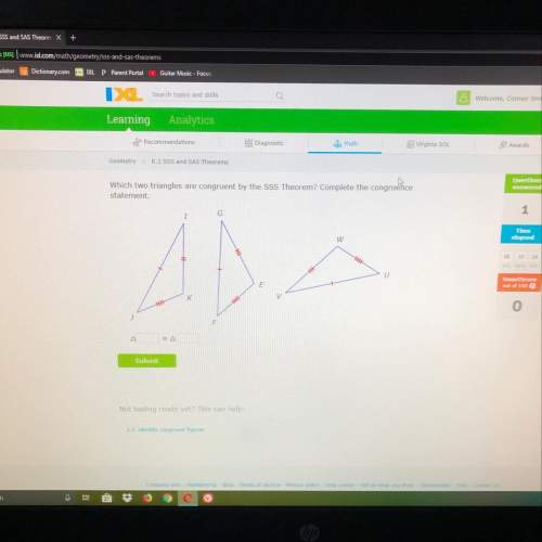 Which two triangles are congruent? complete the congruence statement