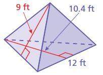 Find the surface area of the pyramid. the side lengths of the base are equal.