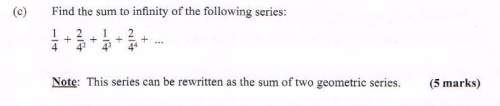 What is the sum to infinity of the following series ?  pic shows quesion