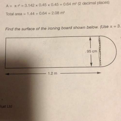 Plz find the area of the figure. the diameter though says it is 95cm and the rectangle is 1.2m of b