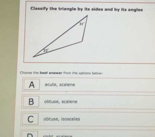 Classify the triangle by its sides and by its angles (picture)