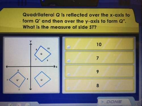 Answer quadrilateral q is reflected over the x-axis to form q' and then over the y-axis to form q".