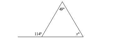 Find the value of x. the diagram is not to scale. a. 65 b. 66 c.