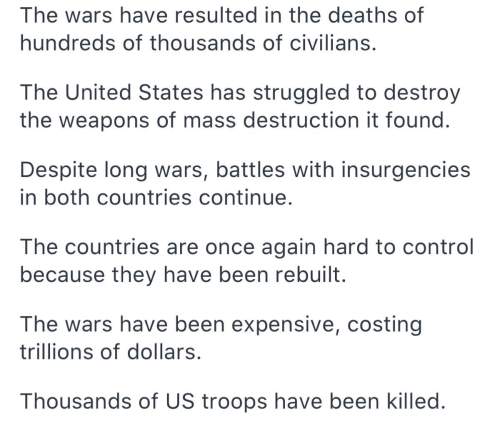 Which of the following describe issues that were caused by the wars in iraq and afghanistan? check