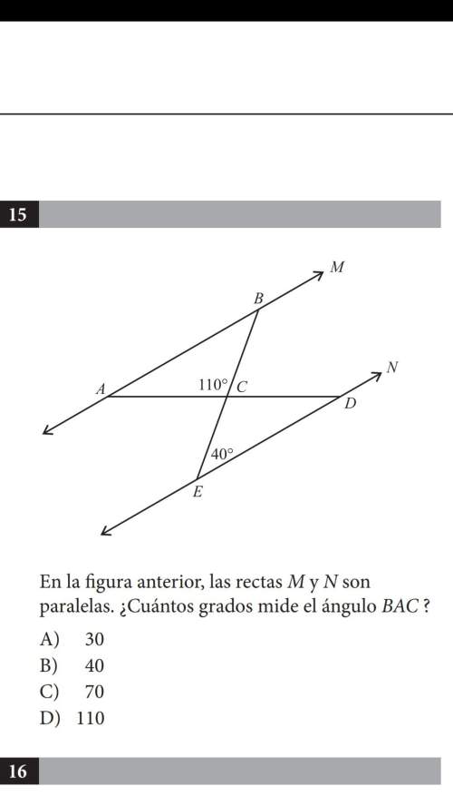 En la figura anterior, las rectas m y n son paralelas. ¿cuántos grados mide el ángulo ba