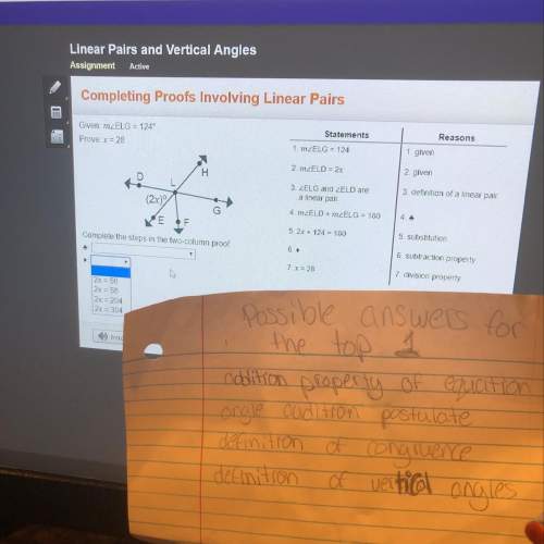 In linear pairs and vertical angles