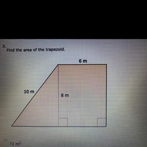 Find the area of the trapezoid. a.) 72 m2 b.) 56 m2 c.) 60 m2 d.) 90 m2