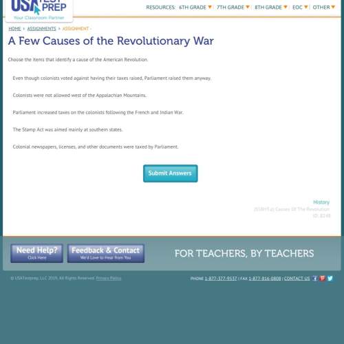 Afew causes of the revolutionary war choose the items that identify a cause of the ameri