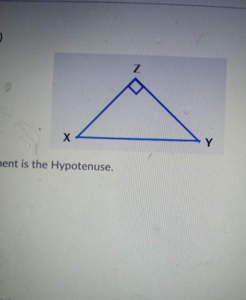 Identify which segment is the htpotenuse1)xy2)yz3)xz4)none of the abov