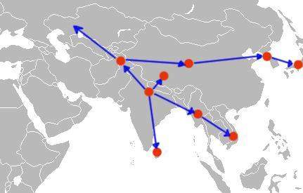This map shows the spread of buddhism. based on the information in this map, which of the following