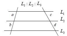 En la figura a: b = 5: 3 y c = 15. ¿cuánto mide el trazo d?  a) 1 b) 7 c) 9 d) 15 e) 25&lt;
