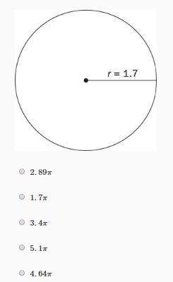What is the exact area of this circle?  i'm thinking 2.89 or 4.64 but i'm not sure