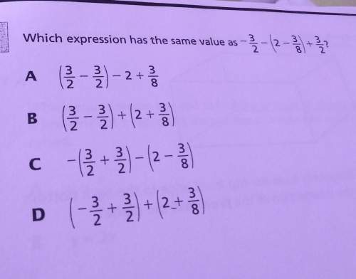 Which expression has the same value as -3/2 - (2 - 3/8) + 3/2?