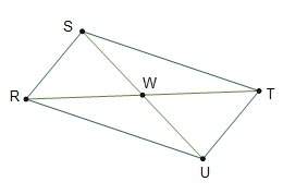 In parallelogram rstu, sw = 4 cm, wt = 6 cm, rs = 5 cm, and st = 7 cm. what is the length of l