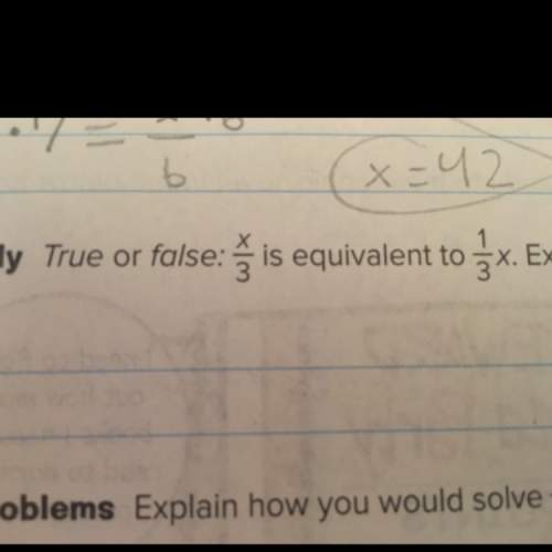 True or false: x/3 is equivalent to 1/3 x. explain your answer.