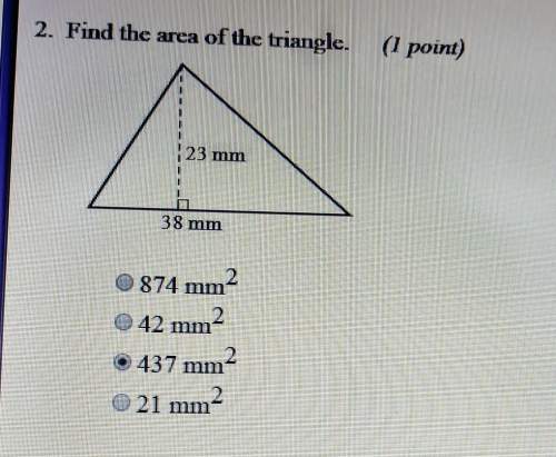 Find the area of the triangle. check my i need it done now! : ( no one will ive reposted it a fe