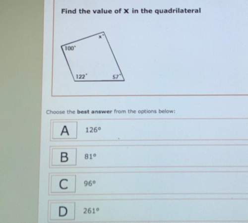 Find the value of x in the quadrilateral. (picture)