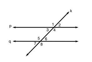 In the figure, p || q. identify each pair of equal angles as vertical angles