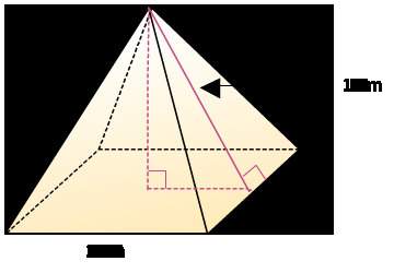 What is the volume of the square pyramid with base edges 18 m and slant height 15 m? 12