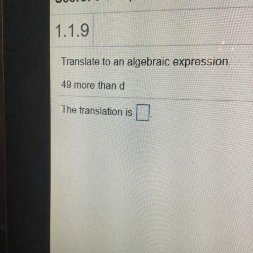 Translate to an algebraic expression  49 more than d  easy 30 points