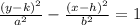 \frac{(y-k) ^{2} }{ a^{2} } - \frac{(x-h) ^{2} }{ b^{2} } =1
