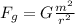 F_g=G \frac{m^2}{r^2}