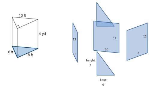 Find the surface area of the following triangular prism.