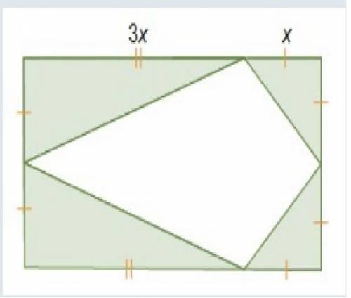 The figure shows a kite inside a rectangle. which expression represents the area of the shaded regio