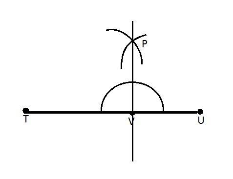 Construct the line perpendicular to tu at point v 45 points pls