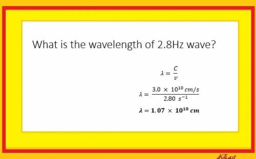 What is the wavelength of a 2.80 hz wave?