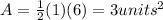A= \frac{1}{2}(1)(6)=3 units^{2}