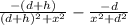 \frac{-(d + h)}{(d + h)^{2} + x^{2}} -\frac{-d}{x^{2} + d^{2}}