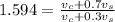 1.594=\frac{v_{c}+0.7v_{s}}{v_{c}+0.3v_{s}}