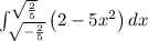 \int_{\sqrt{-\frac{2}{5}}}^{\sqrt{\frac{2}{5}}}\left ( 2-5x^2\right )dx
