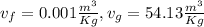 v_f= 0.001\frac{m^3}{Kg} ,v_g= 54.13\frac{m^3}{Kg}