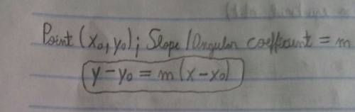 Write a point-slope equation for the line that has slope 5 and passes through the point (6, 22). do
