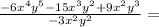 \frac{-6x^4y^5 - 15x^3y^2 + 9x^2y^3}{-3x^2y^2} =