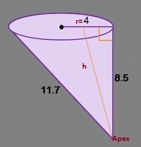 Will give a brainlest what is the volume of the oblique cone?  round to the nearest tenth. 142.4 cub