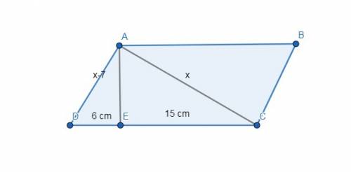 Cdkm is a parallelogram, da ⊥  ck , dk – cd = 7 ca = 6, ak = 15 find:  cd and dk