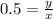 0.5=\frac{y}{x}