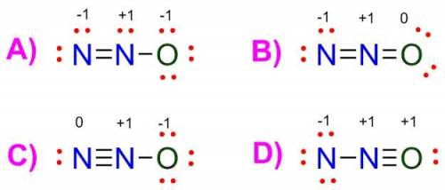 Identify the lowest energy lewis structure for nitrogen oxide